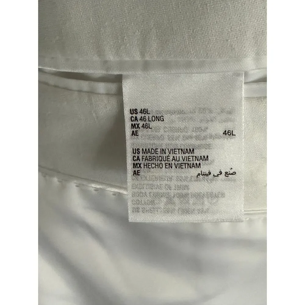Bar III Men's 46 Long Suit Jacket Slim Fit Linen Cotton Blend White NEW